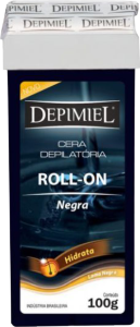 Cera Depilatória Depimiel Corporal Roll-On Negra C/ Lama Negra Refil 100g