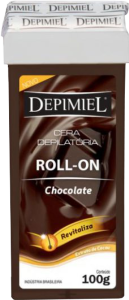 Cera Depilatória Depimiel Corporal Roll-On Chocolate C/ Extrato De Cacau Refil 100g