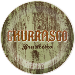 Prato Raso Churrasco Brasileiro Cerâmica Ø26cm Verde 12 Unidades Oxford Ref 061587