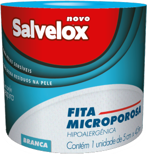 Fita Microporosa Salvelox Hipoalergênica P/ Peles Sensíveis 5cm X 4,5m Branca