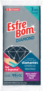 Esponja Esfrebom Diamond C/Íons De Prata 3 Unidades Bettanin Ref Bt4483
