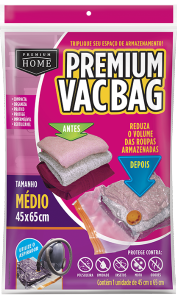 Vac Bag Premium Polietileno Médio (45cmx60cm) Laranja Plast Léo Ref 462