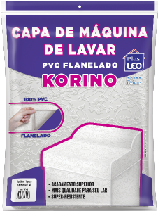 Capa De Máquina De Lavar Pvc Flanelado Korino G (L69 Xp66 Xa91cm) Lisa Plast Leo Ref 740/G