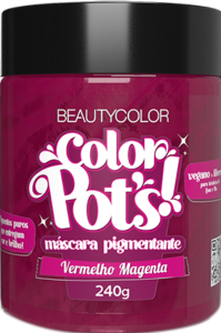 Máscara Pigmentante Beauty Color Pot´S Vegano Vermelho Magenta 240g