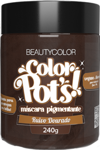 Máscara Pigmentante Beauty Color Pot´S Vegano Ruivo Dourado 240g