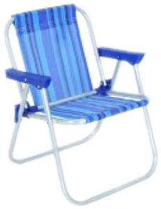 Cadeira De Praia Infantil Dobrável C39x L41,5x A49,5cm Azul Bel Ref 025302