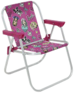 Cadeira De Praia Infantil Barbie Dobrável C39x L41,5x A49,5cm Bel Ref 25210