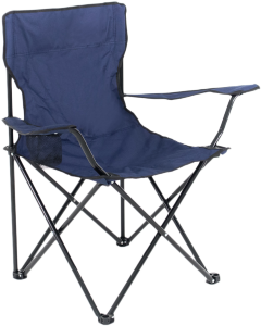 Cadeira Araguaia Comfort Dobrável C/Braço E Porta Copo Azul Marinho Bel Ref 16918