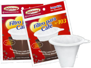 Filtro Para Café Longa Vida Não Descartável 103 Branco Injetemp Ref 10.19
