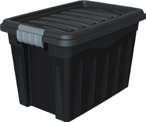 Caixa Organizadora C/Trava 20l (C43,1x L29,3x A27,5cm) Preto Plásticos Mb Ref 0913