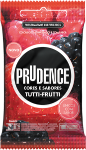 Preservativo Prudence Cores E Sabores Tutti-Frutti  3 Unidades
