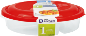 Conservadora De Alimentos Plástico Redonda C/3 Divisórias Cores Sortidas Rischioto Ref 0092