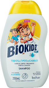 Shampoo Biokidz Todos Os Tipos De Cabelos C/ Extrato De Algodão 250ml