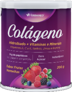 Colágeno Instantâneo Sabor Frutas Vermelhas 200g Herbamed