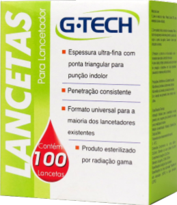 Lanceta Para Lancetador Gtech 28g 100 Unidades