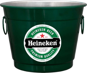Balde Para Gelo Heineken Alumínio 4,7l Verde Redar Ref 456