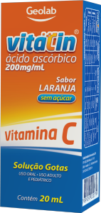 Vitacin 200mg/Ml Gotas Sabor Laranja S/Açúcar 20ml Geolab