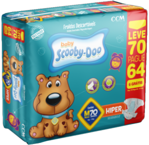 Fralda Scooby Doo Baby  Hiper Pacotão M 70 Unidades L70p64