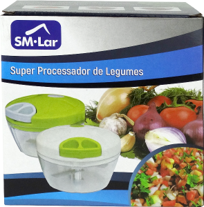 Processador De Legumes Em Acrílico/ Inox C/3 Lâminas Aciona Manual 400ml Cores Sortidas Ep Sm Lar
