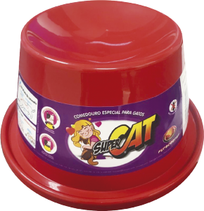 Comedouro Para Gatos Super Cat 200ml Vermelho Furacão Pet Ref 01233