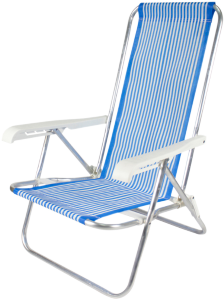 Cadeira De Praia Reclinável C/ 4 Posições C66x L54x A85cm Cores Sortidas Bel Ref 25000