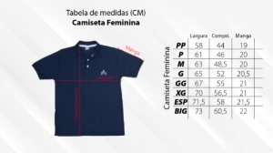 Camiseta Supermarcas Polo Azul Feminina Gg